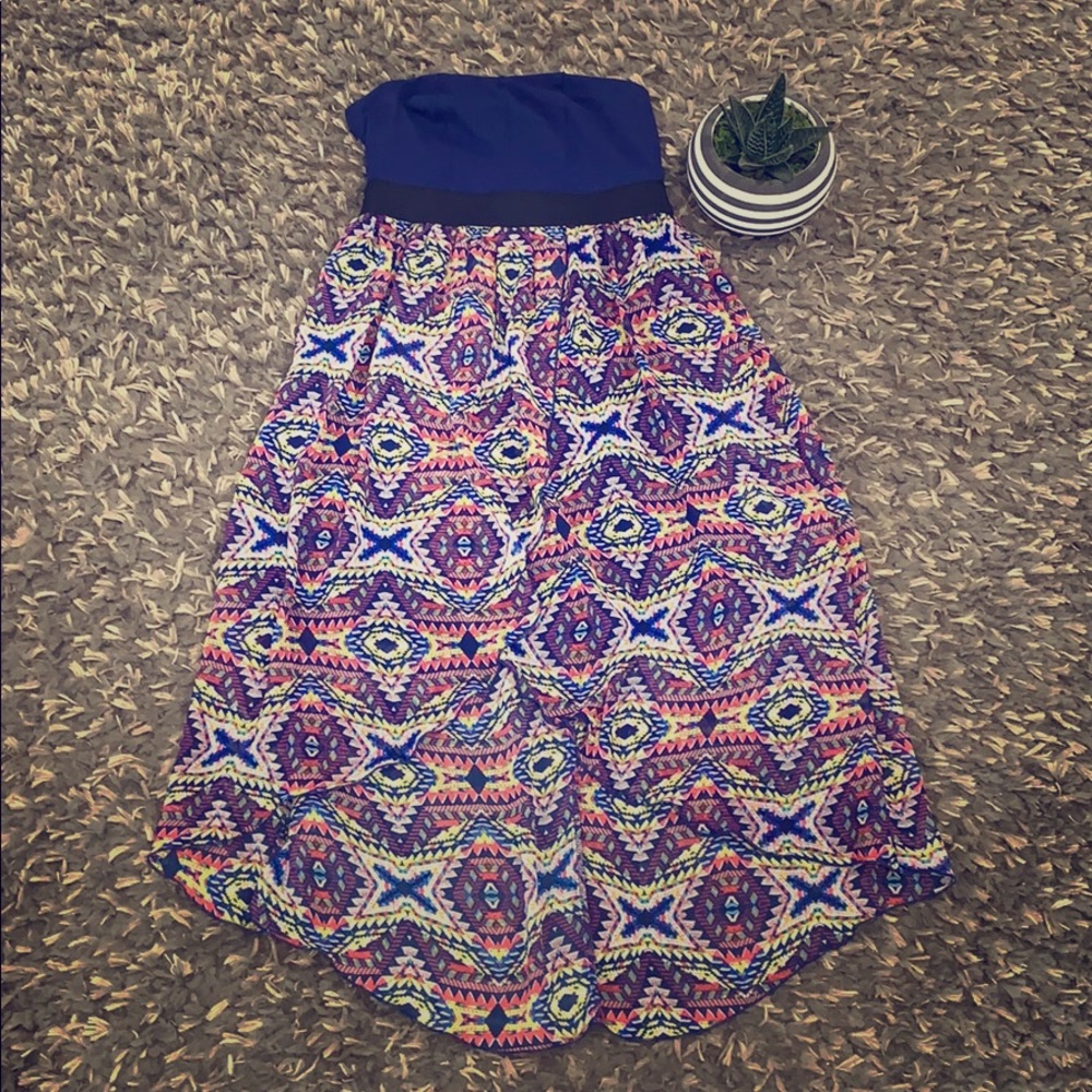 High-low strapless dress. Sz XS